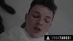 Possessed housewife August Skye drains boy's thick cum load