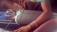 Ebony Amateur Sucks Big Black Cock in Public Car