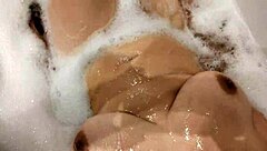 hey check this big tits brunette bathroom body tease pov