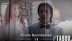 Prom bombshell Kiki Daire earns cash with big tits blowjob