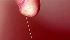 Cute close-up blowjob ends in massive facial cumshot