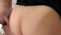 slutty milf eyes boyfriend receiving intense blowjob