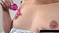 wanna see lucky bee sliding wet puffy pussy on glass toy?