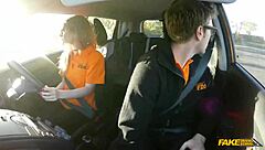 british ginger ella hughes pussy hammered hard in fake driving lesson!