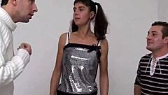 slutty milf eyes boyfriend receiving intense blowjob