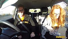 british ginger ella hughes pussy hammered hard in fake driving lesson!