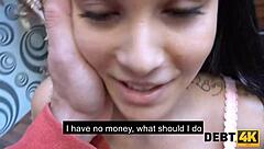 that leather couch was made for pounding this cute 18+ debtor hard