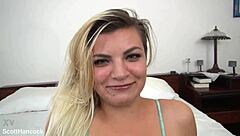Wow Cute Blonde Alex Gulps Huge Messy Cumshot!