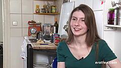 passionate german babe fingers her shaved wet pussy wildly