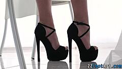 highheel babe's teasing feet beg for your hot cum explosion