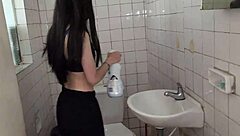 Sneaky bathroom service employee fuck feels so thrilling