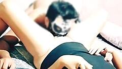 asian wife licks bed horny wet making cum explode