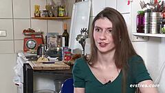 passionate german babe fingers her shaved wet pussy wildly