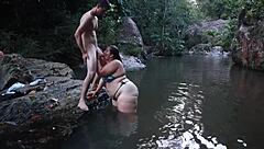 risky river fuck with busty latina shaking wet ass
