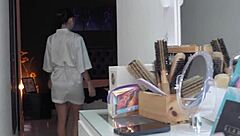 ydray's lingerie tease with lover's big tits ass