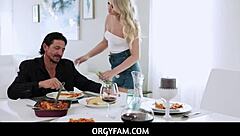 strict dad punishes naughty girl with deepthroat orgy fuck