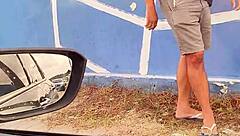 Stranger Fingers Wet Pussy to Beach Car Orgasm