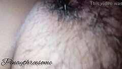 Pinay hairy pussy gets close-up pounded in homemade dorm fuck