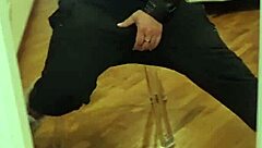 Sexy moans cumshot piss leather jacket dirty talk handjob explosion