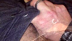 Sexy moans cumshot piss leather jacket dirty talk handjob explosion