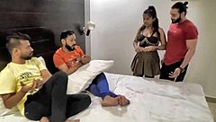 Real Indian College Girl's Passionate Gangbang Creampie Orgy