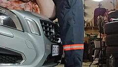 Bella James' Tight Pussy Ripped By Mechanic In Car!