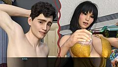 sharing milf and her busty friend in intense threesome action