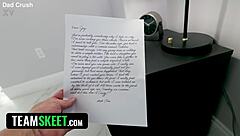 Stunning teen babe rides landlord's cock with perky tits bouncing