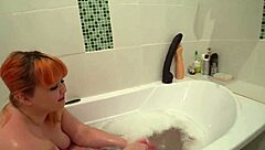 plump milf bathes seductively with toys shaking big pawg ass doggystyle
