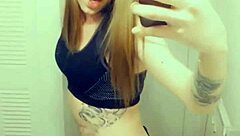 hot tranny gropes her throbbing clitty in satin