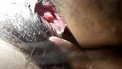 mature latina wife rubs big pussy