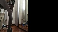 husband rips wife's miniskirt for rough pussy pounding