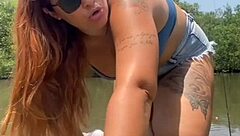 flashing my tiny shorts fishing exhibitionist style