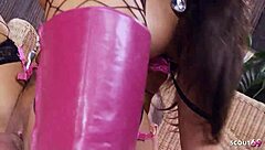 big tits tanned bitch stockings fucked by huge cock stranger