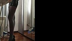 husband rips wife's miniskirt for rough pussy pounding