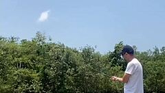 flashing my tiny shorts fishing exhibitionist style