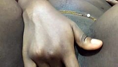 ebony beauty's wet pussy throbs in homemade solo orgasm frenzy