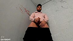 mathieu ferhati TAPES his cock in a dark parking lot