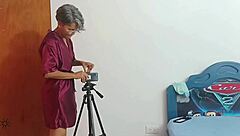 Secretly recording stepmom's boyfriend fucking my wet pussy in Spanish