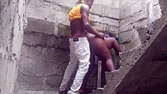 neighbor's bricklayer rams my wet shaved pussy rough