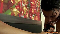 GORGEOUS TRANNY GETS WORSHIPPED IN HARDCORE SHEMALE PASSION!