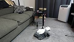 scarlett johnson gags on cock in bold footjob scene