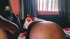 crazy ebony fat ass grinding back doggystyle bed quickie fuck