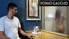 jhennicris dj flaunts big tits creampie tease in steamy sauna voyeur