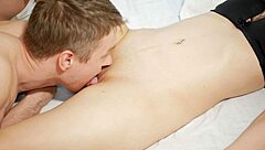 hey watch this lustful guy lick his milf's juicy pussy till she explodes in orgasm