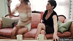 Big Tit Cougar Dominates Young Girlfriend's Wet Lesbian Kisses!