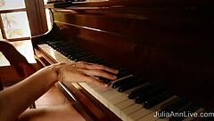 Busty Julia Ann Fingers to Piano Orgasm
