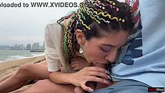 Hey beach cutie, let me help with that public jerkoff cumshot