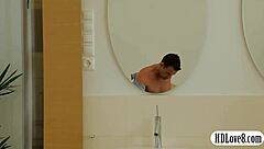 Perky Tits Brunette Babe Taissia Gets Asshole Smashed in Garage