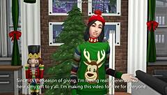 Horny Girlfriend Rides Cowgirl to Missionary Creampie Christmas 3D